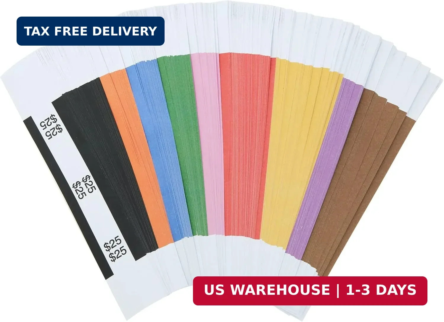 300 Pack Self Adhesive Currency Straps Money Bands for Bills Wrappers Sorting US