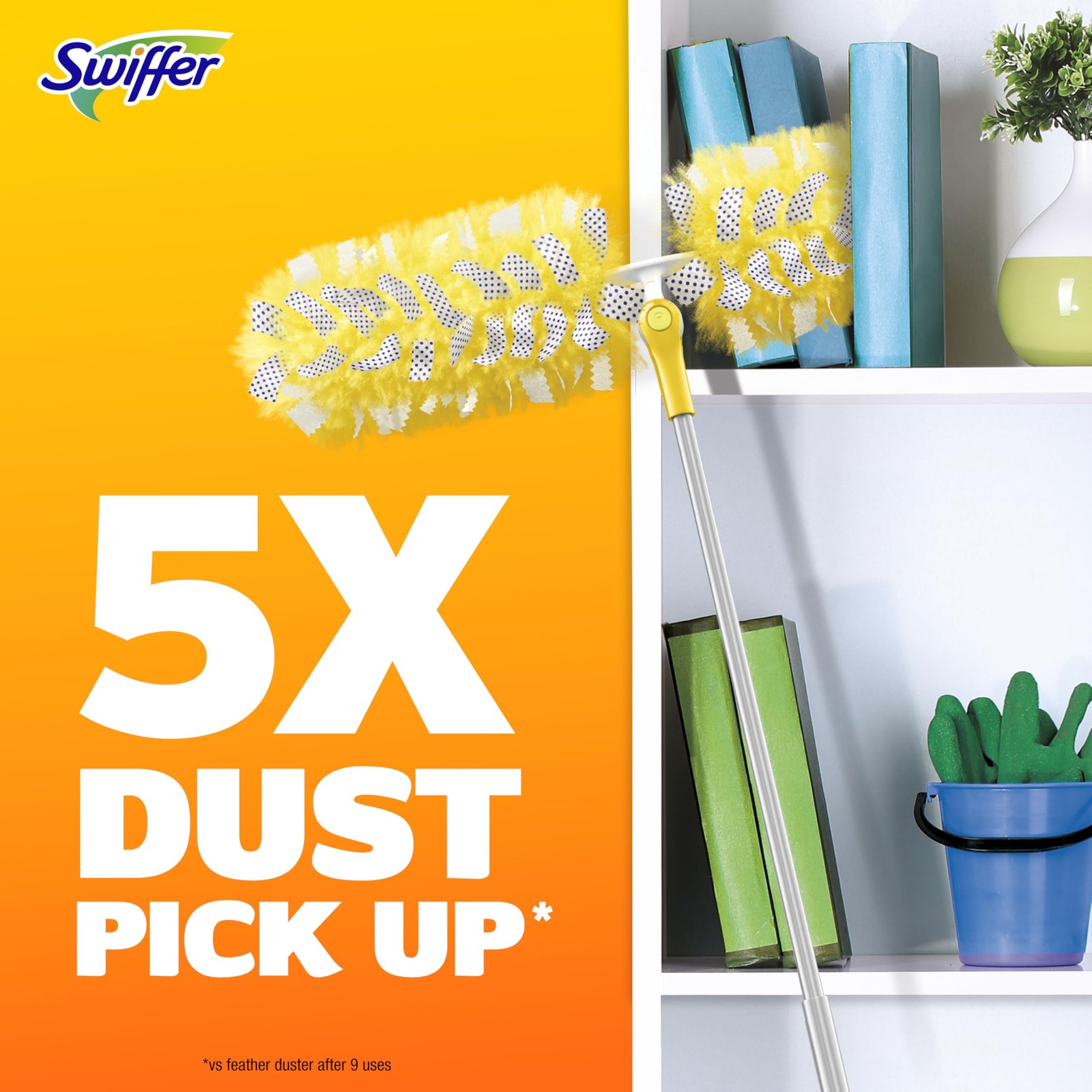 Swiffer Duster Kit with 6 ft Super Extendable Handle, Heavy Duty Multicolor