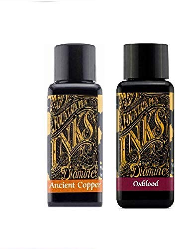 Diamine Fountain Pen Ink 30ml Oxblood 60 milliliters, Ancient Copper