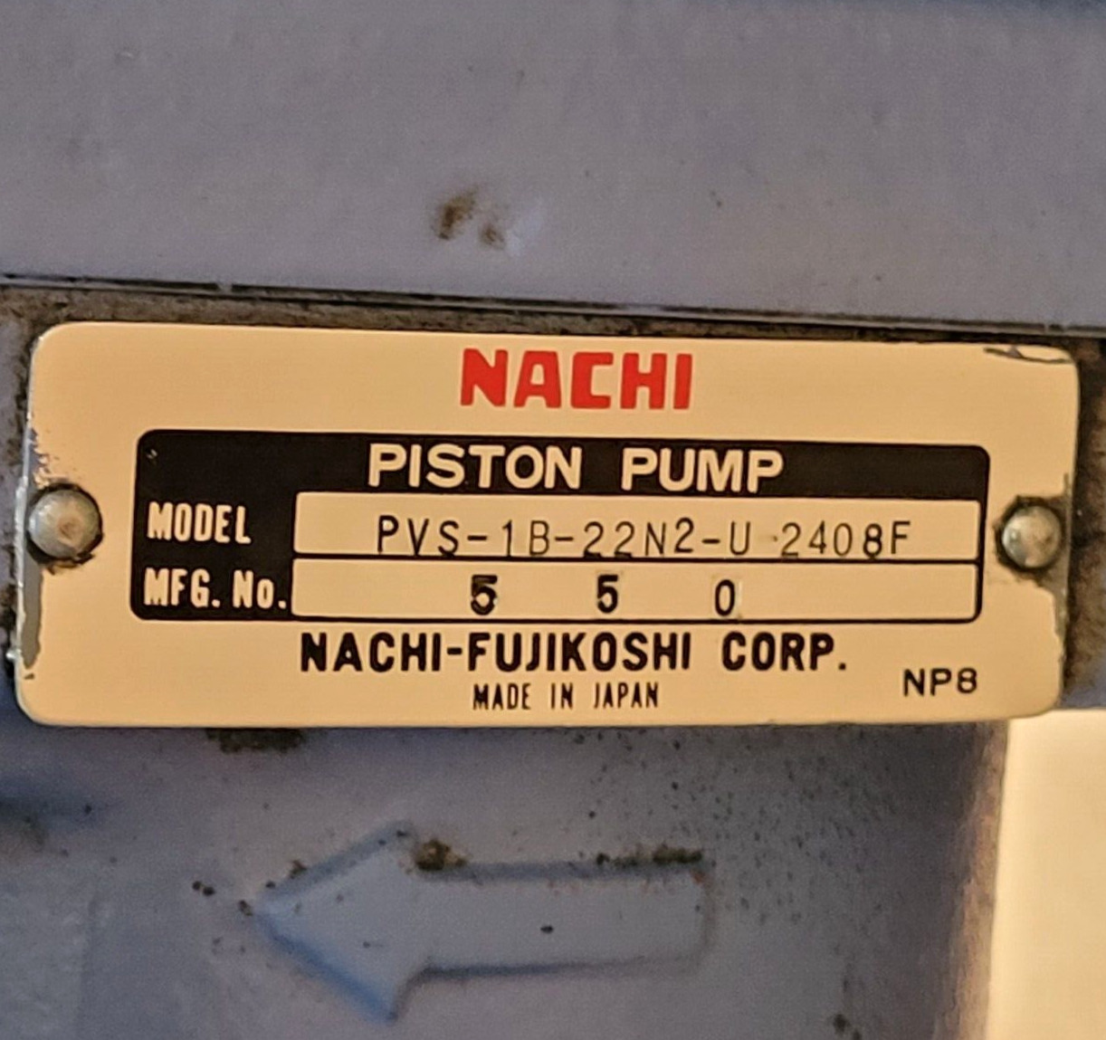 NACHI UNI MOTOR TYPE (M) LTIS90-NR TYPE (N) VSBA-0A4B22 3 PHASE INDUCTION MOTOR