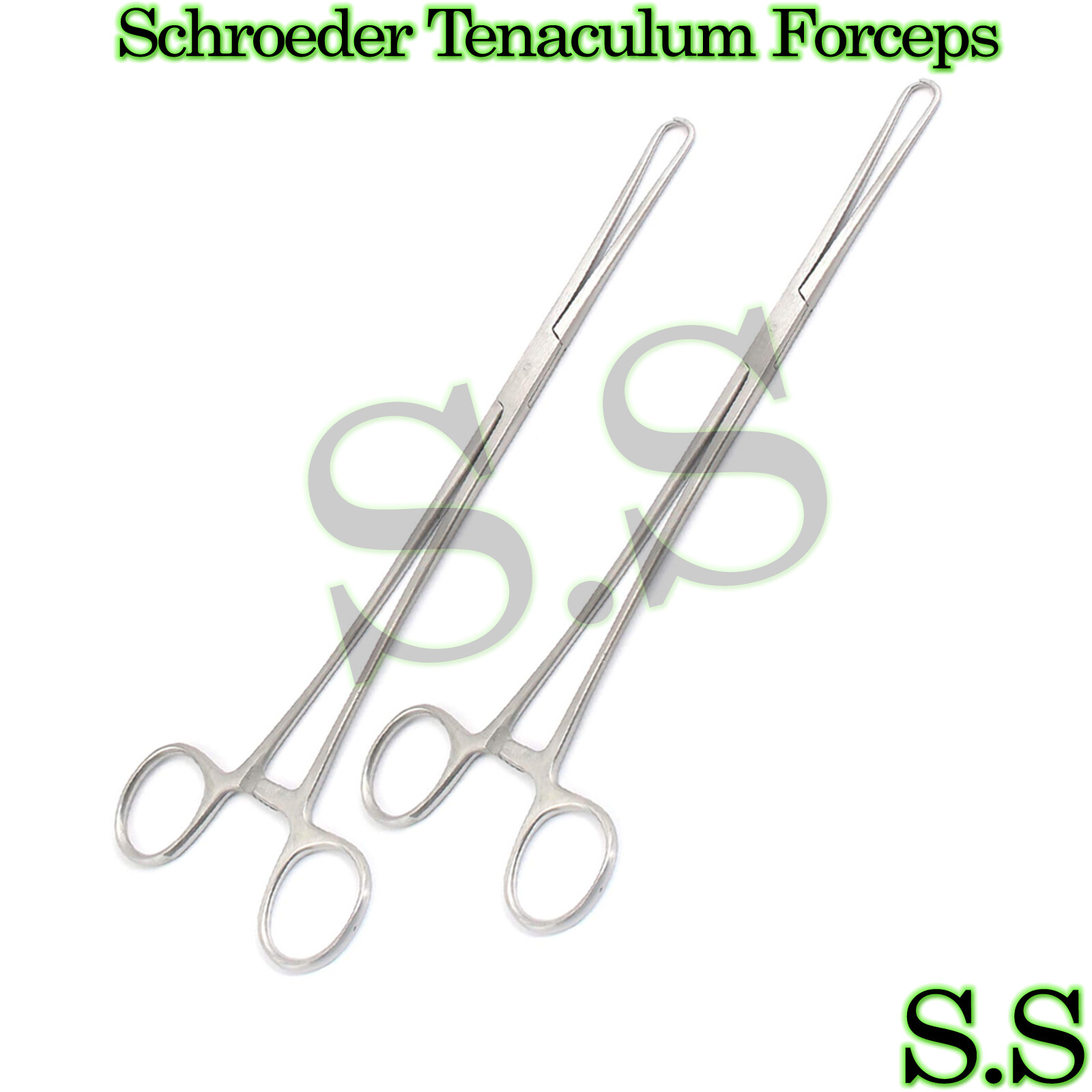 2 Schroeder Braun Tenaculum Uterine Forceps OB/GYN Surgical Instruments – 9.5″