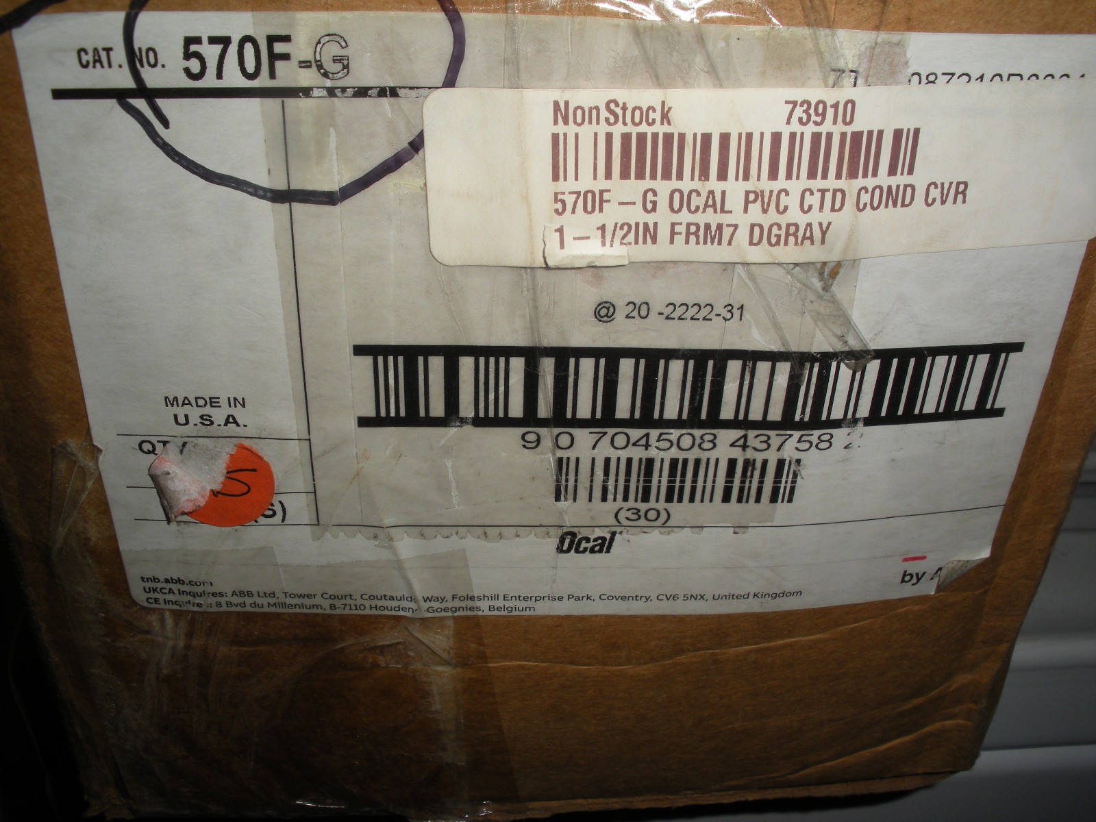 Ocal 1-1/2″ condulet cover conduit body form 7 Gray 14 available T&B 570F-G