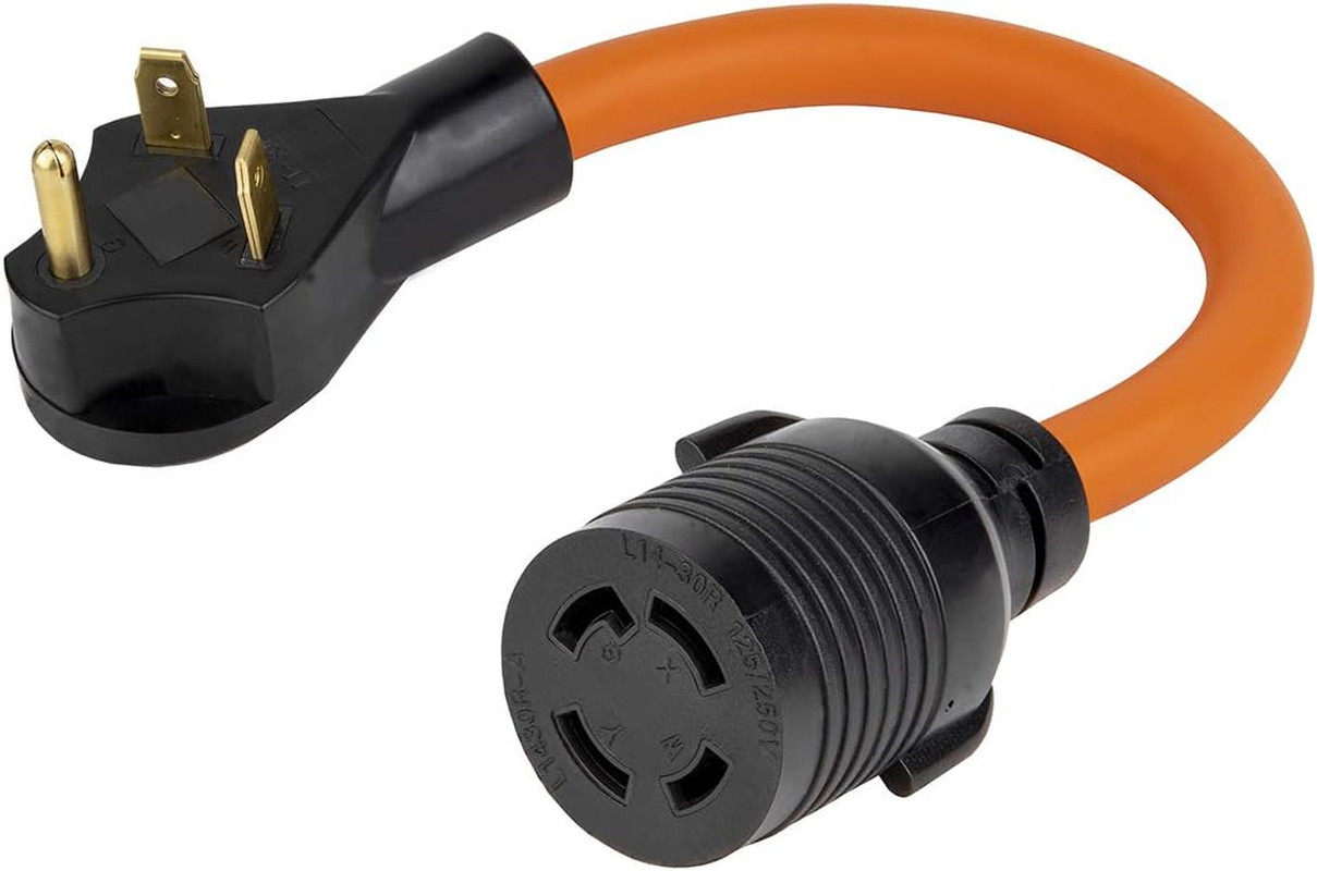 1.5FT Nema TT-30P to L14-30R Adapter, 30-Amp RV to L14-30R Generator Transfer Sw