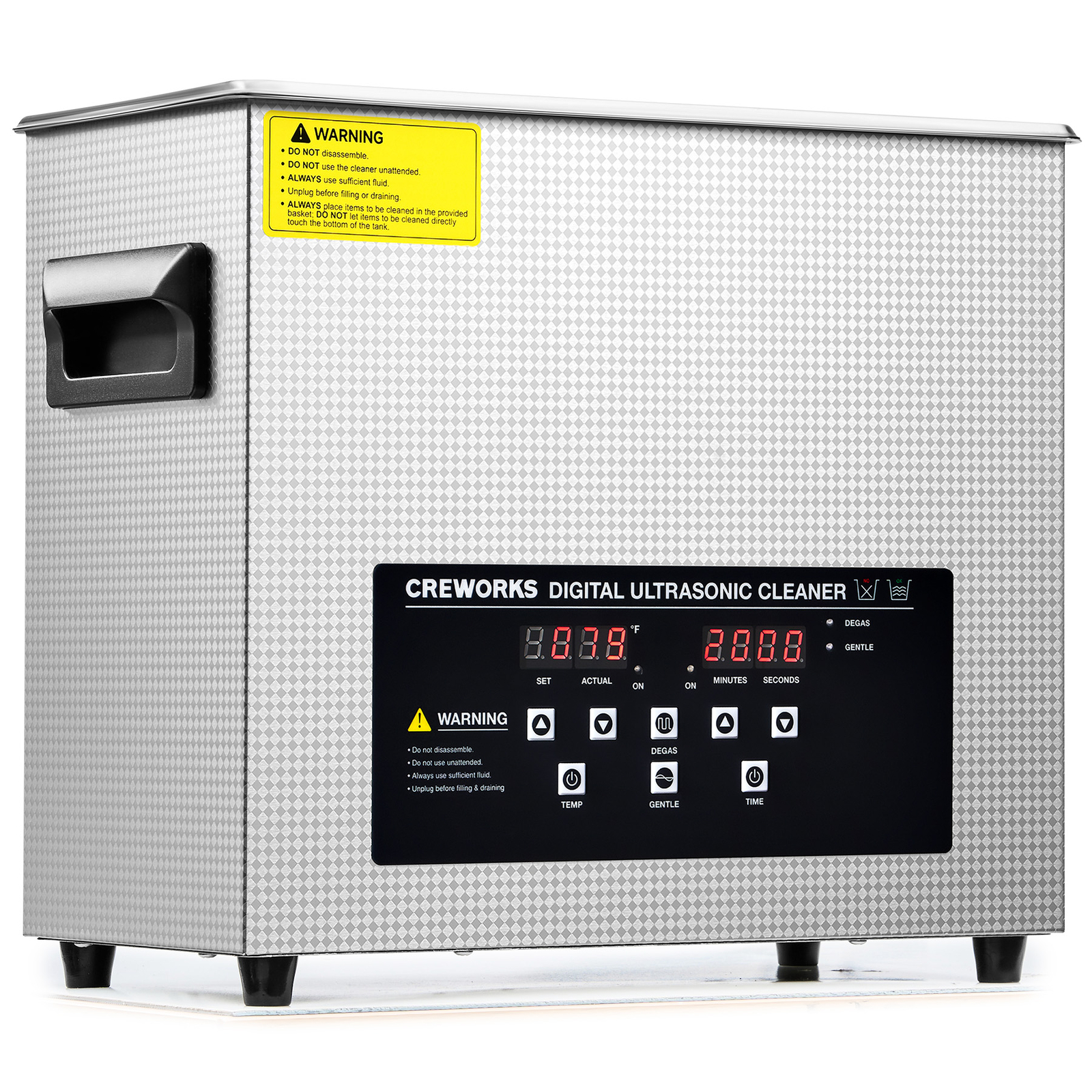 CREWORKS 6L Ultrasonic Cleaning Machine for Glasses Toys Brushes w Gentle Mode