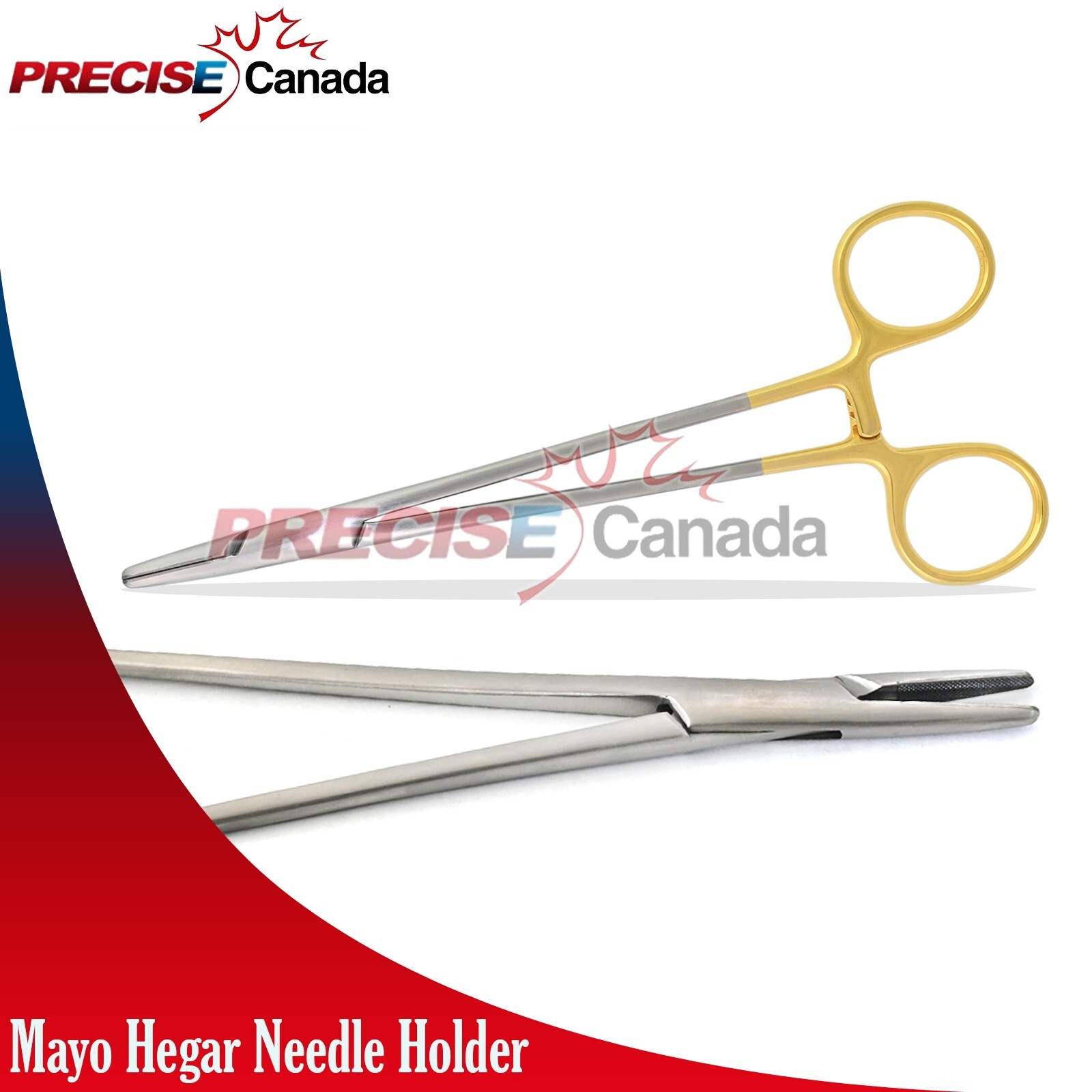 PRECISE CANADA TC Mayo Hegar Needle Holder 6″ Serrated Dental Surgical