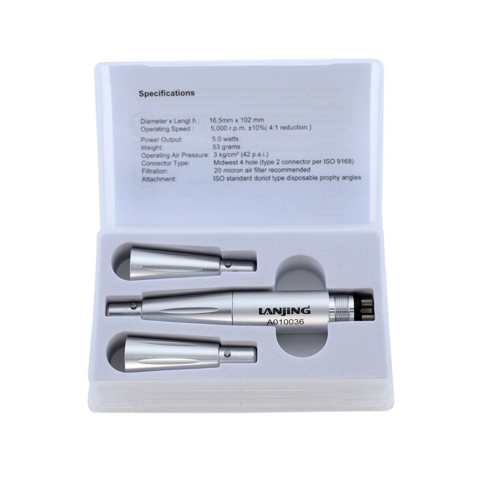 Dental Prophy Handpiece Straight Attachment HP-44M 4:1 Prophylaxis Contra Angle