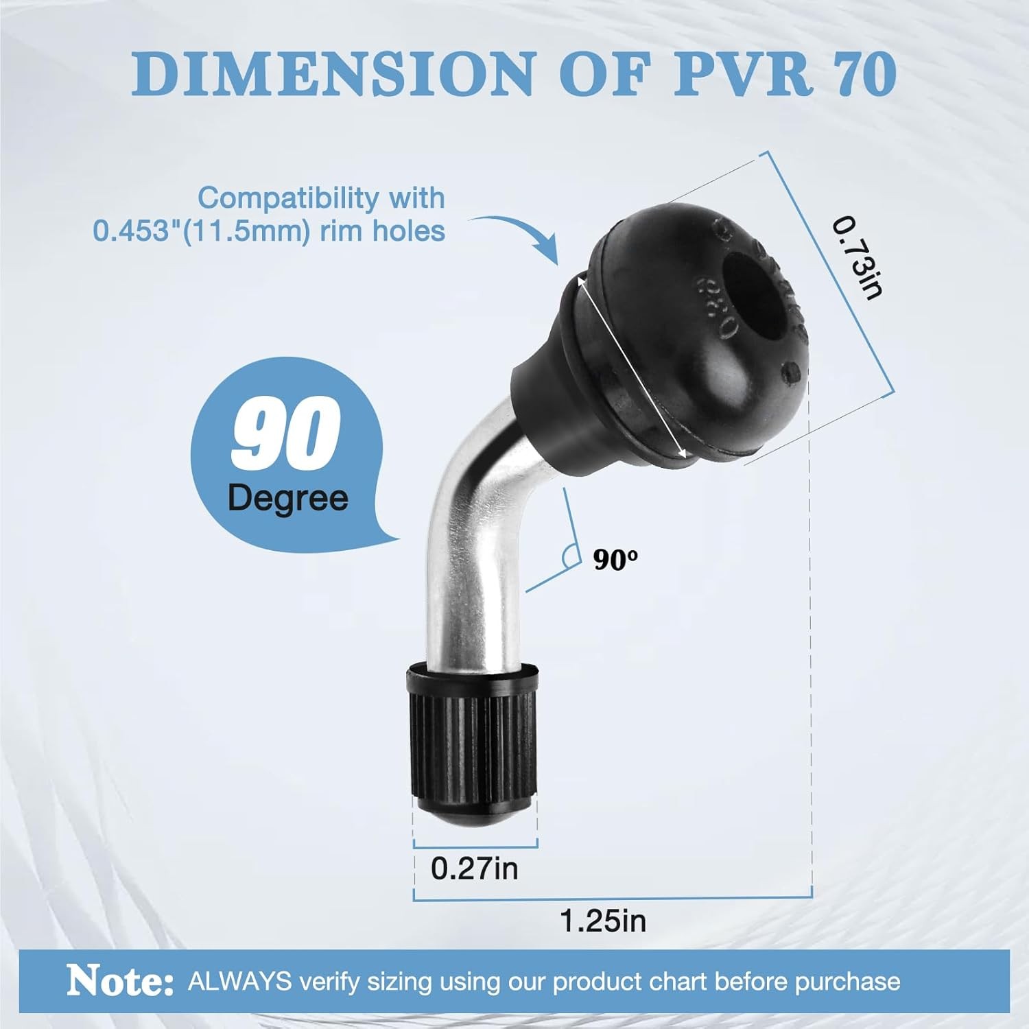 Tire Valve Stems PVR70(4 Pcs),90 Degree Motorcycle Valve Stems,Snap-in Valve Ste