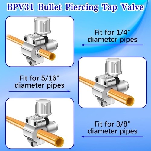 Pair BPV31 Bullet Piercing Valve A/C Refrigeration Lines 5/16 – 3/8 – 1/4 NEW