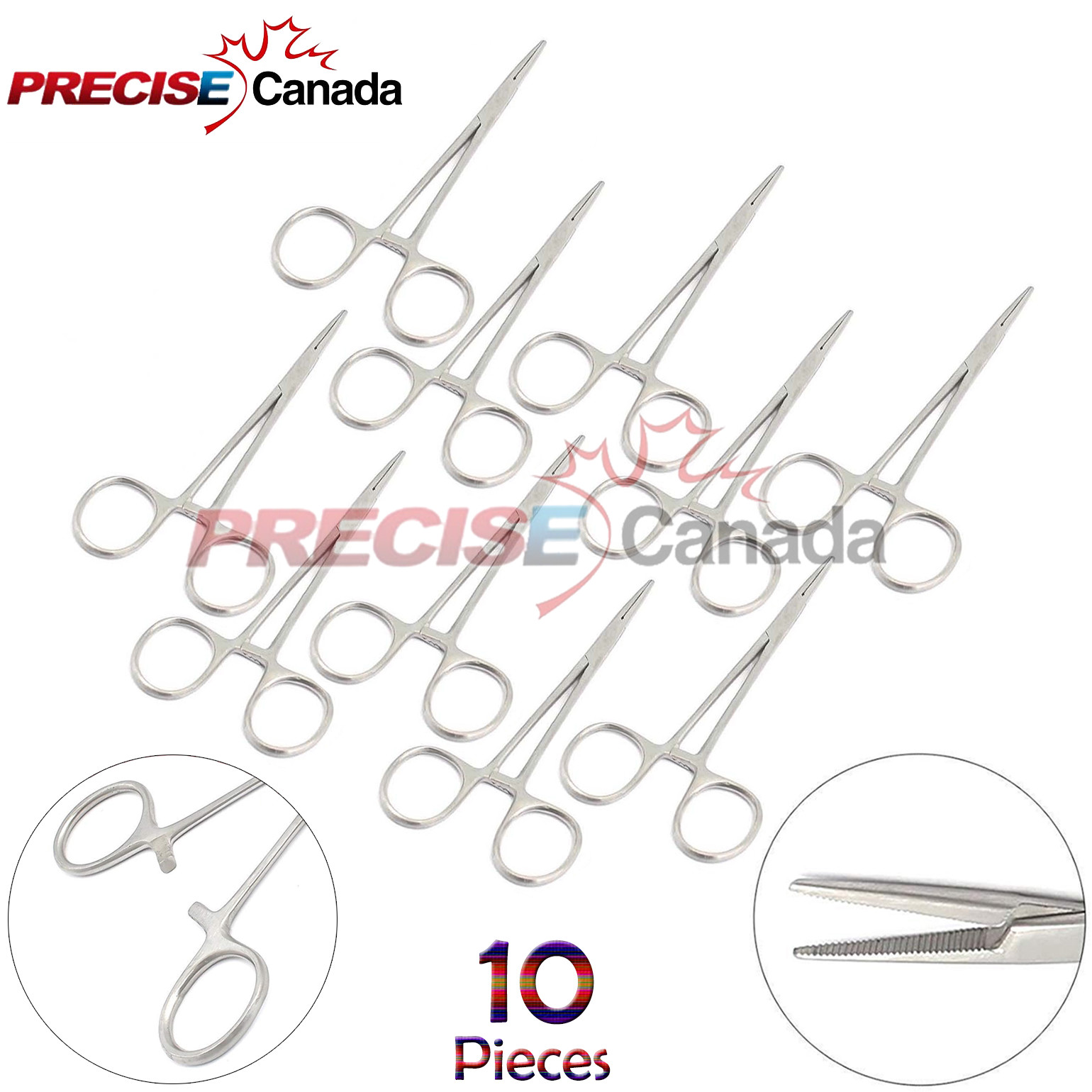 PRECISE CANADA 10 Pcs Mosquito Forceps 5″ Straight