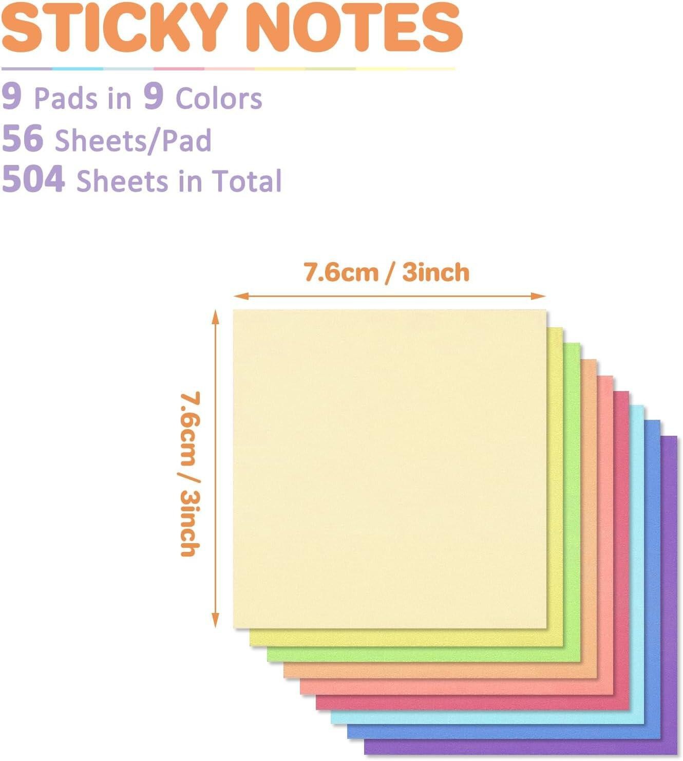 Post It Notes Pop-up, Sticky Notes, 3×3 Inches, 9 Pads, Bright Colors Self-st..