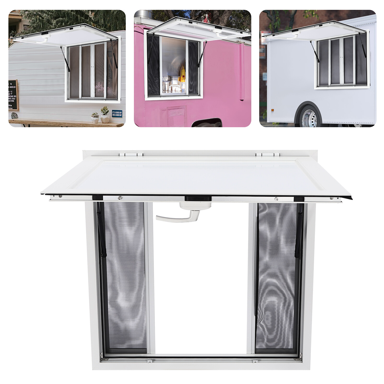 36″L x 36″W Concession Stand Serving Window Food Truck Service Awning w/ Hooks