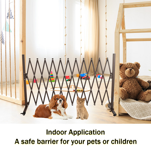 Lojok 126/201×15.2×40.6 inches Aluminum Portable Barricade Gate with Casters