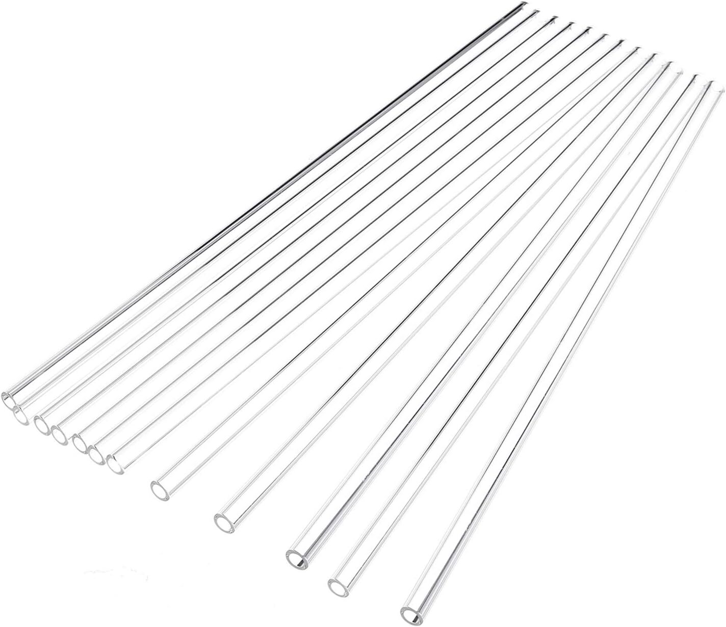12pcs 8mm OD Pyrex Glass Tubes Borosilicate Glass Blowing Tubing Clear 12 ” Long