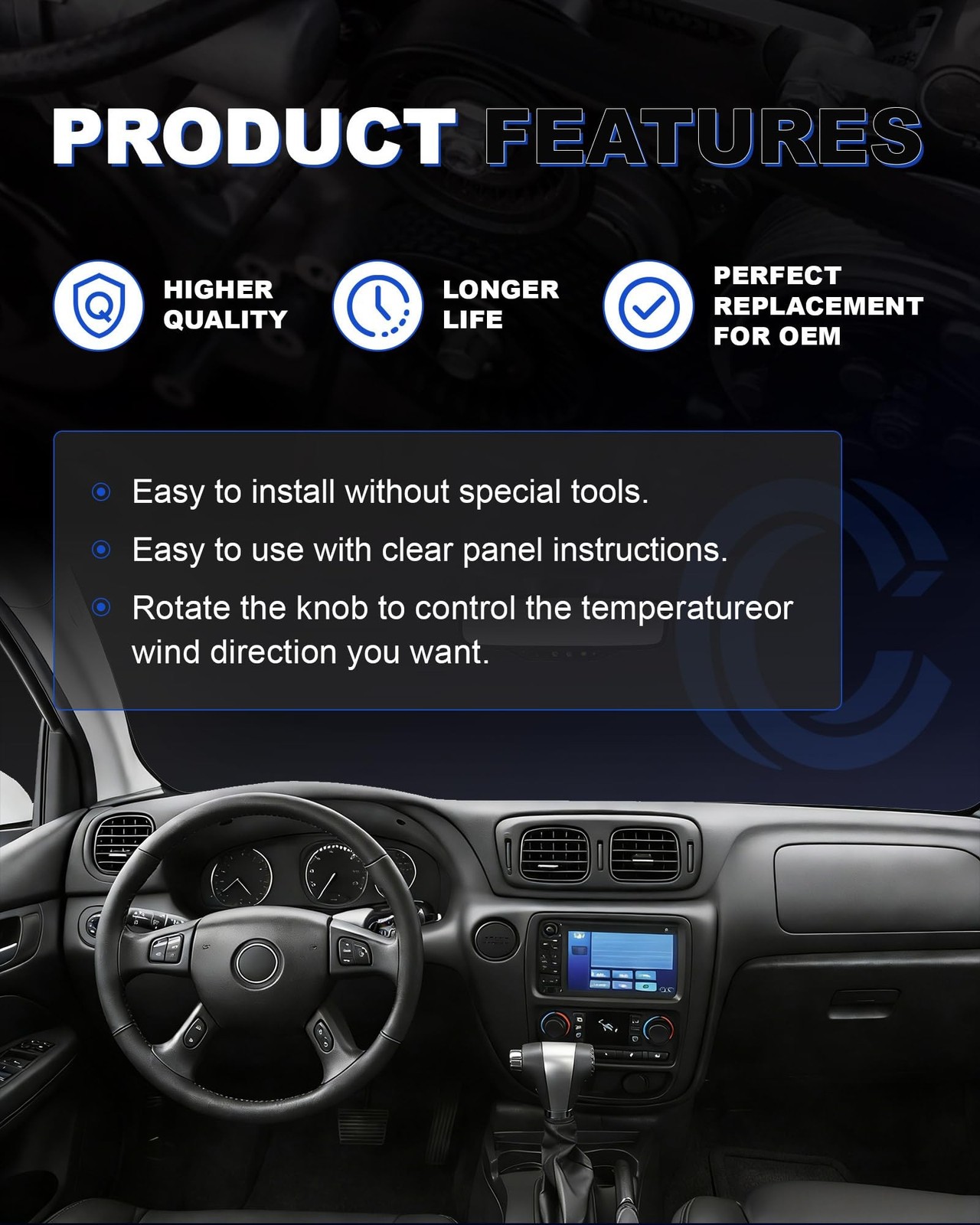 599-006 A/C Heater Climate Control Module Panel Switch for Chevy, GMC | For 1…