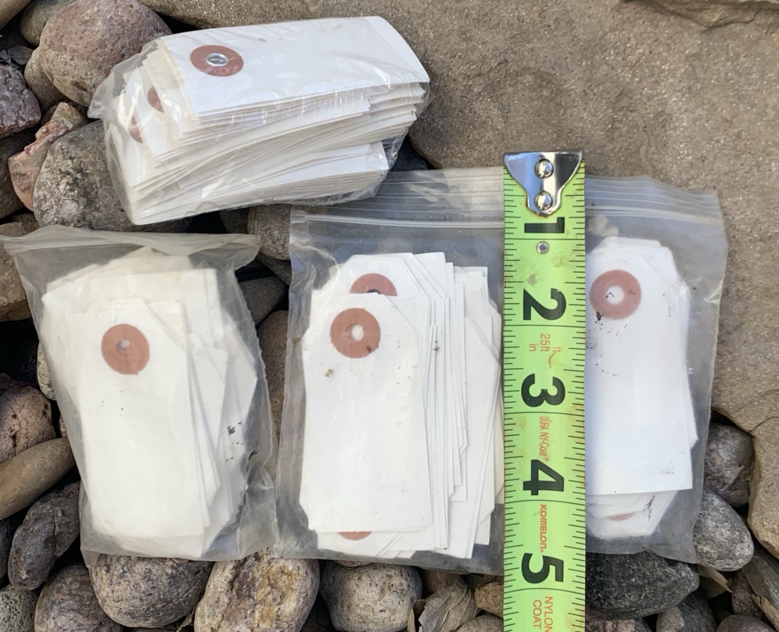 White Inventory Tag Lot. New