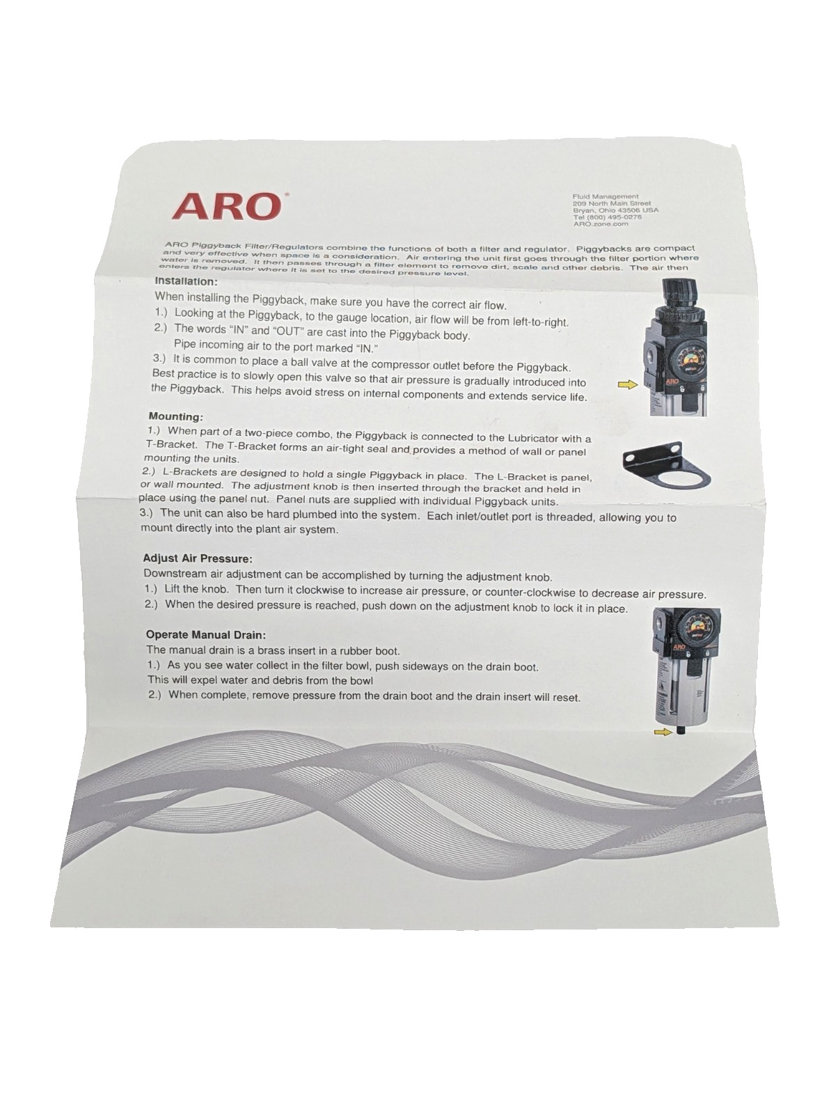 New Aro P39124-100 Filter/Regulator, 6.20 in (H), 2.91 in (W)