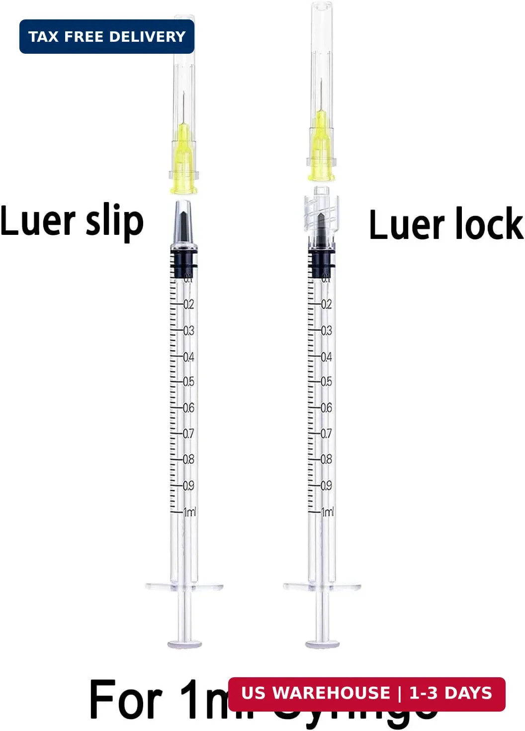 Disposable Luer Lock Needle 30Ga 5/16 Inch 8mm 100Pack(30Ga-5/16IN)