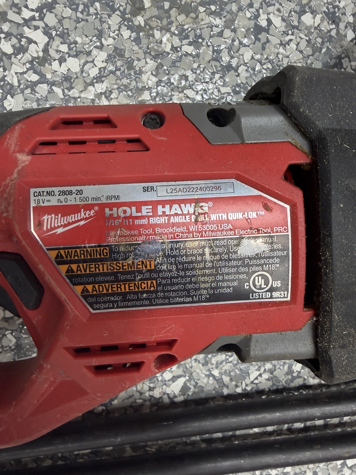 Milwaukee Hole Hawg 2808-20 Right Angle Drill with Quik-Lok Extensions