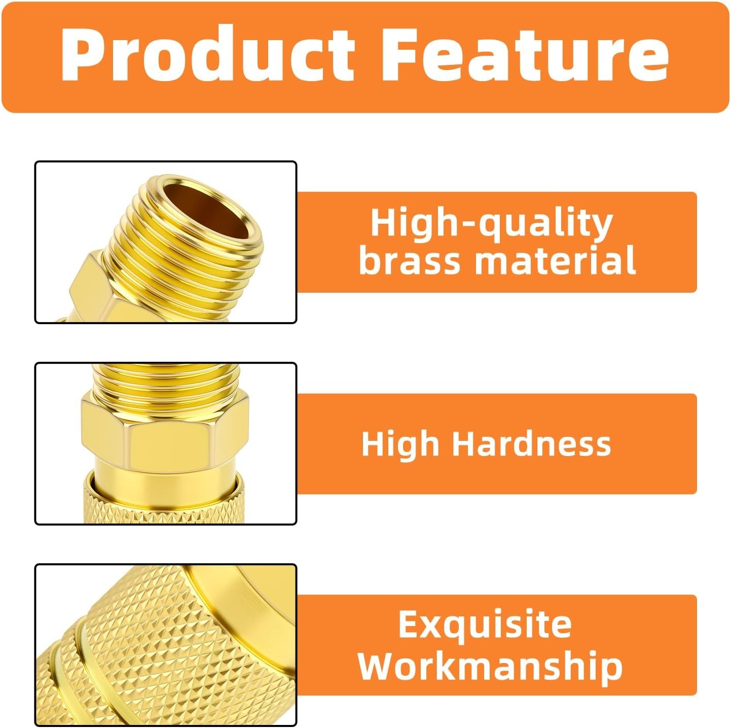 12PCS Brass Industrial Coupler Quick Connect for Air Tools and Equipment