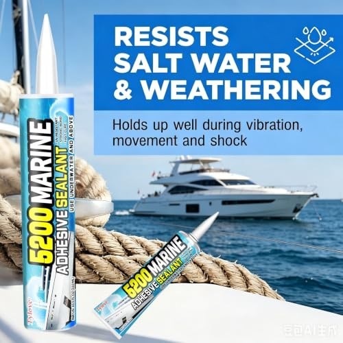 5200 Marine Sealant for Boats & RVs-Fast-Cure (30 Mins), Waterproof, UV-Resistan