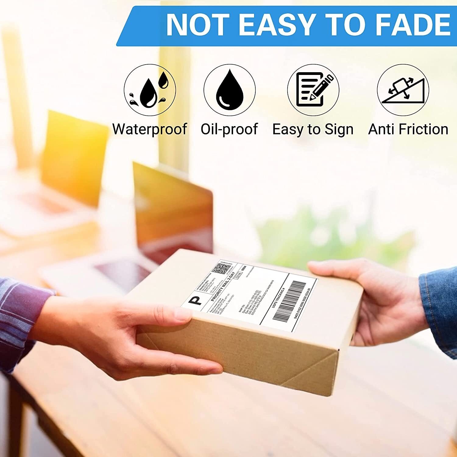1000 4″ x 6″ Fanfold Direct Thermal Shipping Labels for Zebra & Rollo Printers