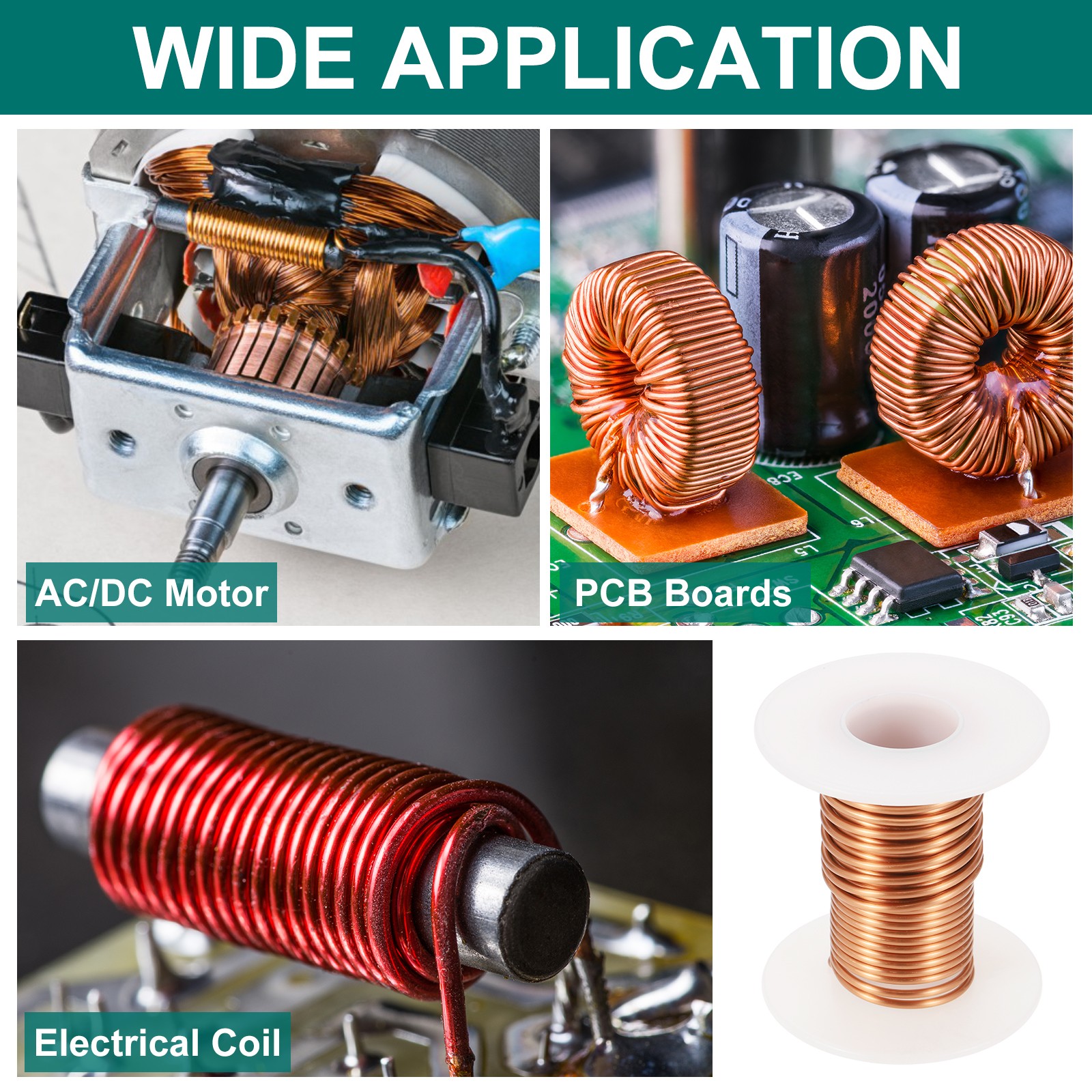 14 AWG Magnet Wire, 14 Gauge 8 oz Enameled Copper Wire, 155C(311F), Copper Color