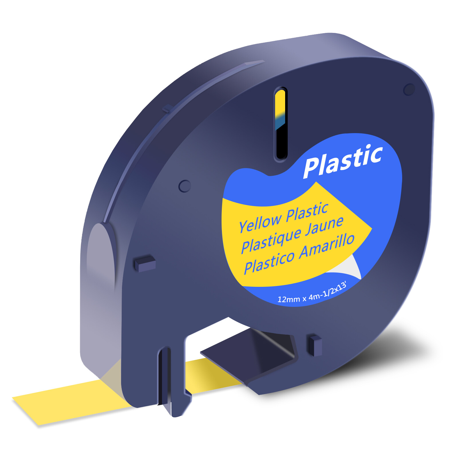 LT-91332 For DYMO LetraTag Refills LT100T LT100H Yellow Plastic Label Tape 12mm