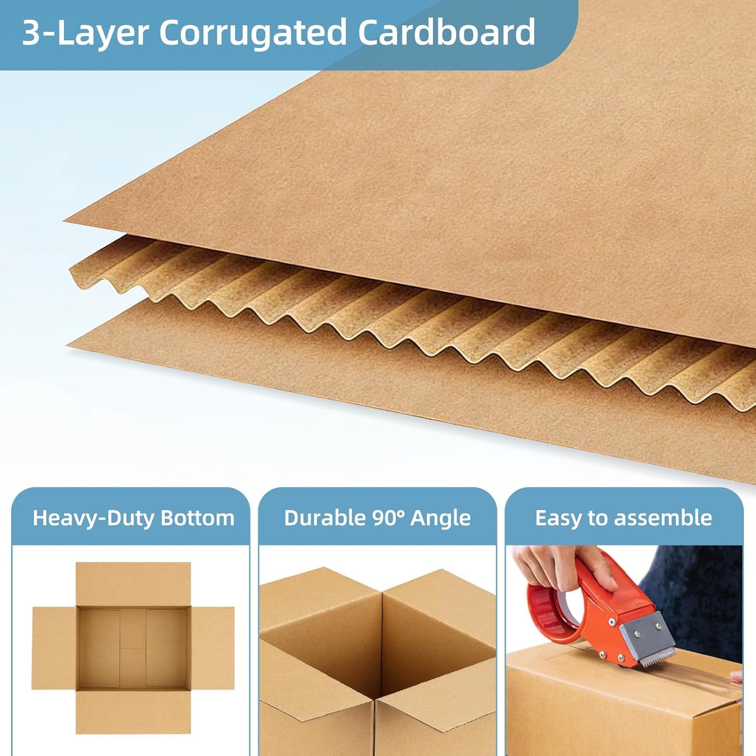 Famagic 8x6x4 Shipping Boxes 10 Pack Corrugated Cardboard Mailer Boxes