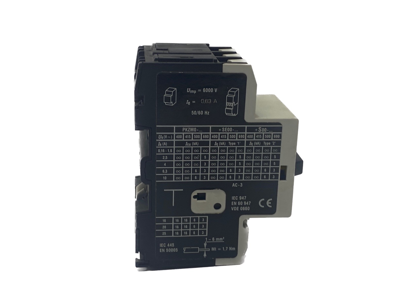 NOS Moeller Eaton 0.4-0.63A 0.12kW 600V Max Motor Protective Circuit Breaker