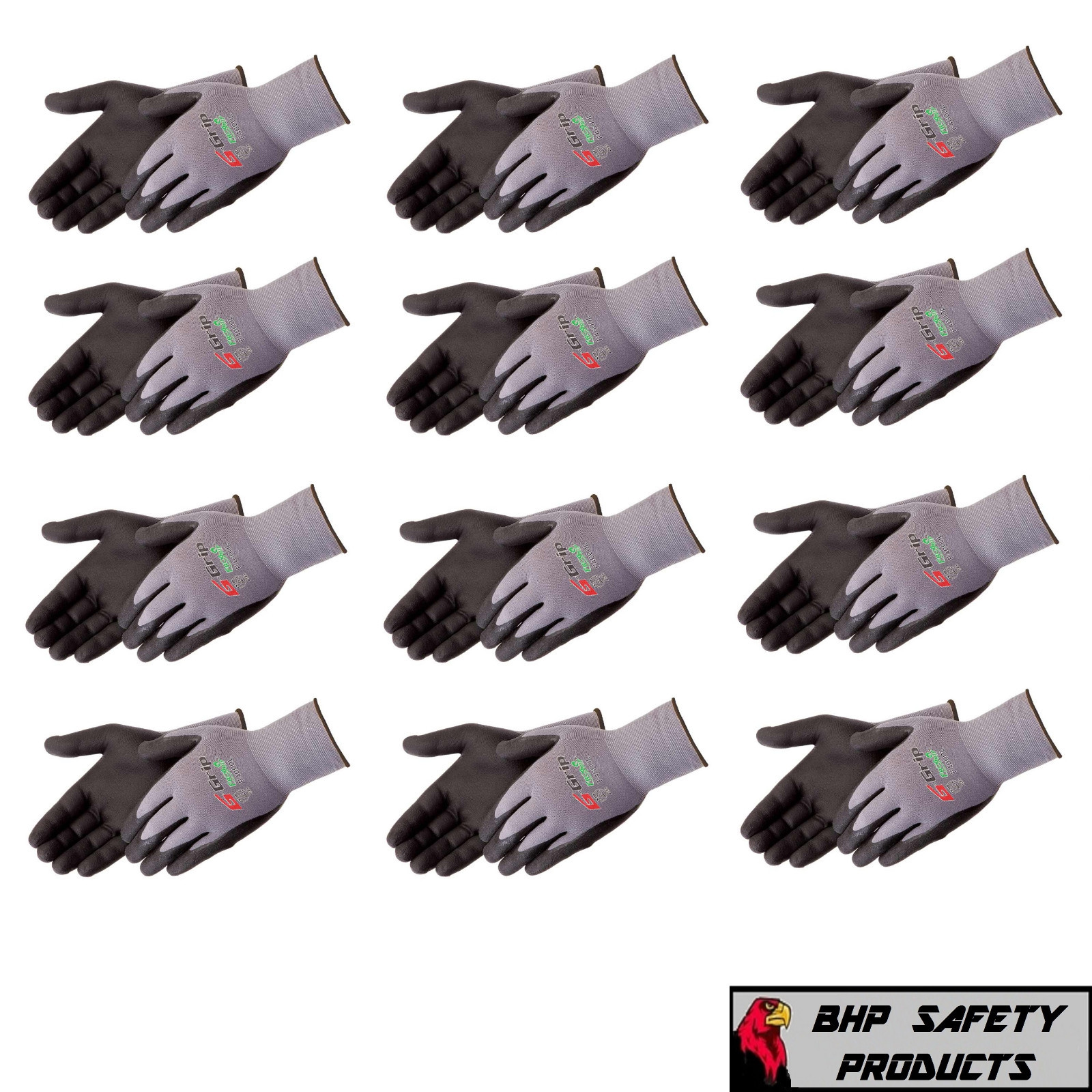 G-Grip Work Gloves Foam Nitrile Micro Foam-Palm Coated F4600 (144 PAIRS / CASE)