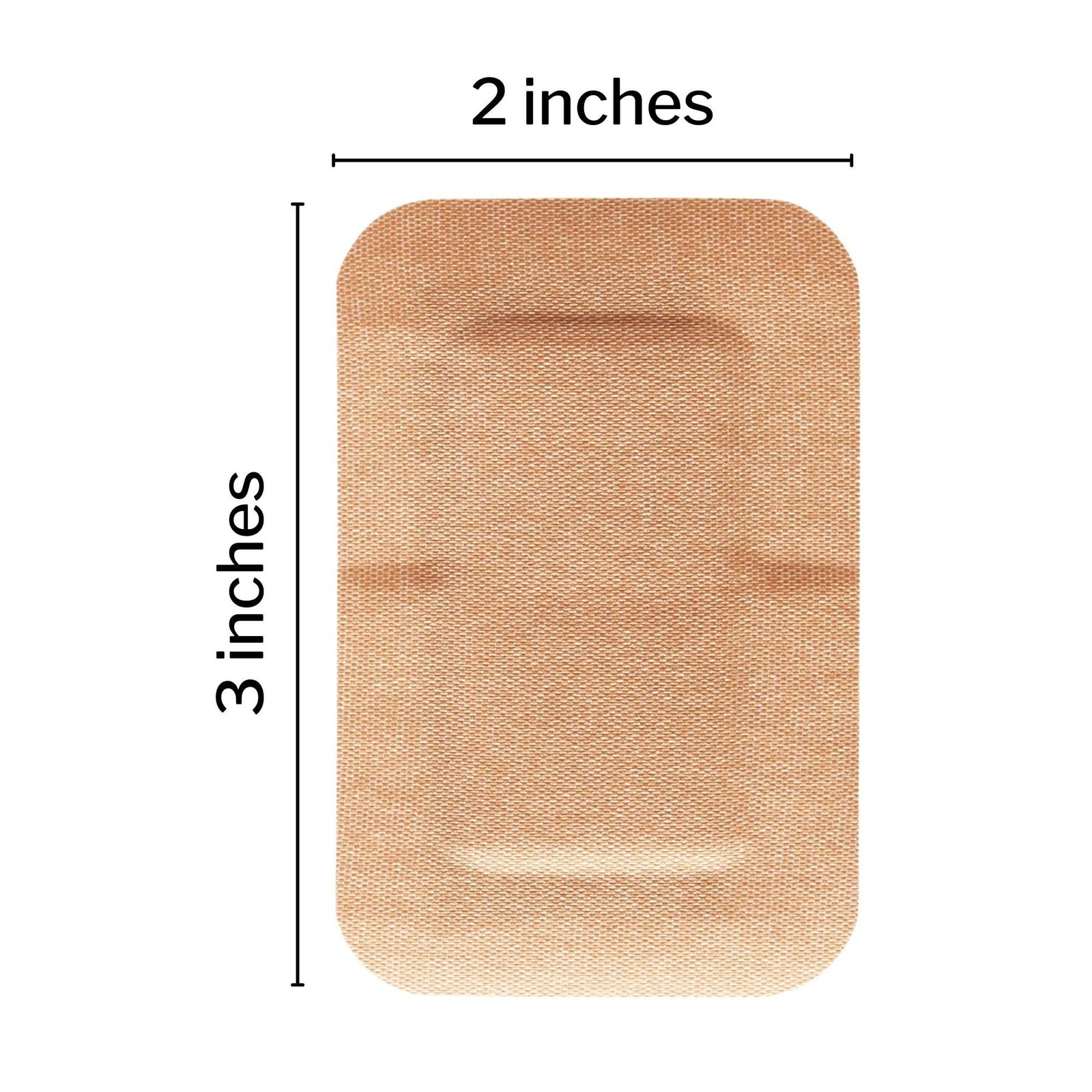 McKesson Adhesive Bandages, Sterile, Fabric Patch, 2 X 3 Inch (50 Count), Tan