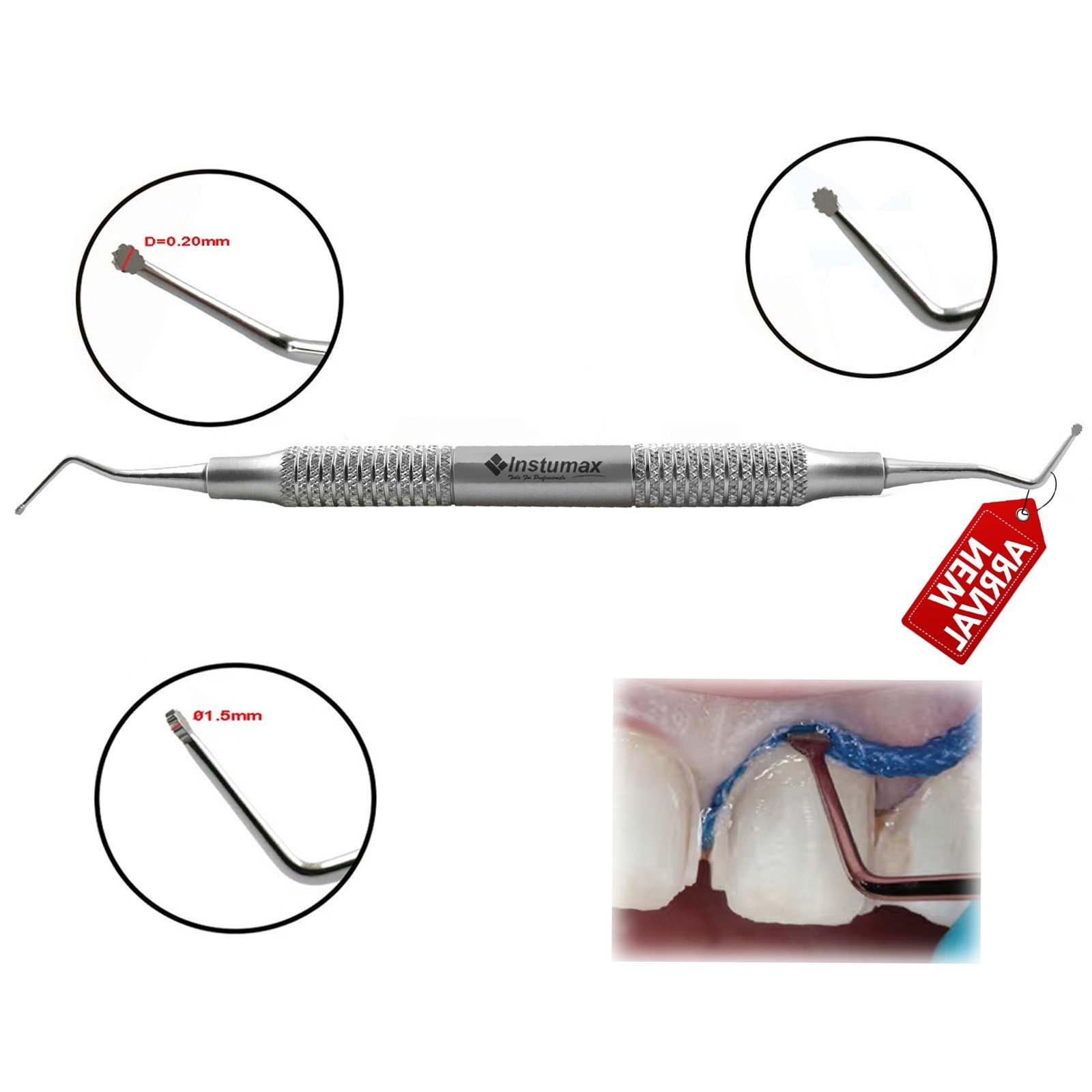 INSTUMAX Professional Double-Ended Gingival Cord Packer – Dental Instrument
