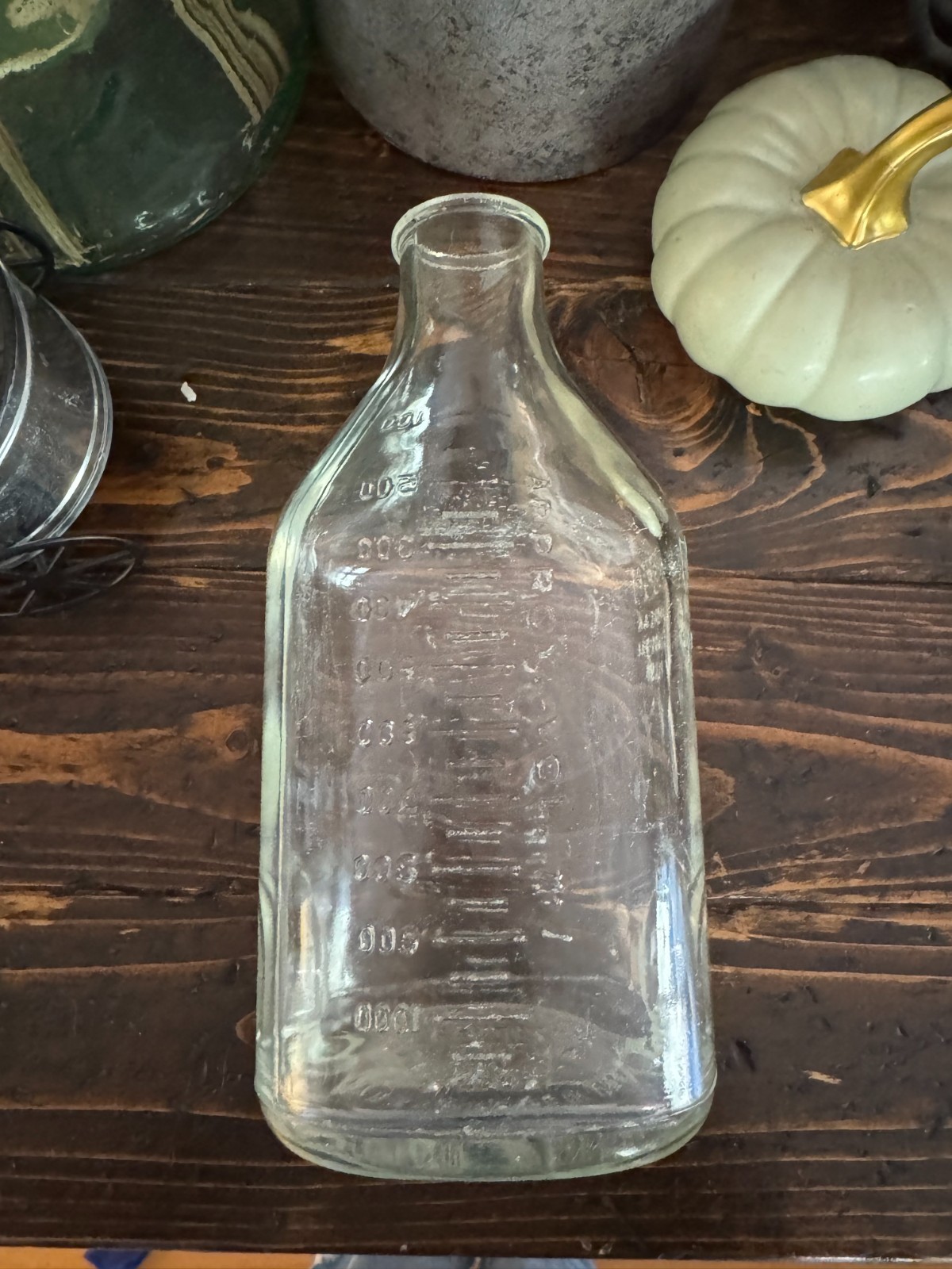 Vtg Pyrex 1000 ml Clear Bottle ASPF American Sterilizer Co. Medical Bottle