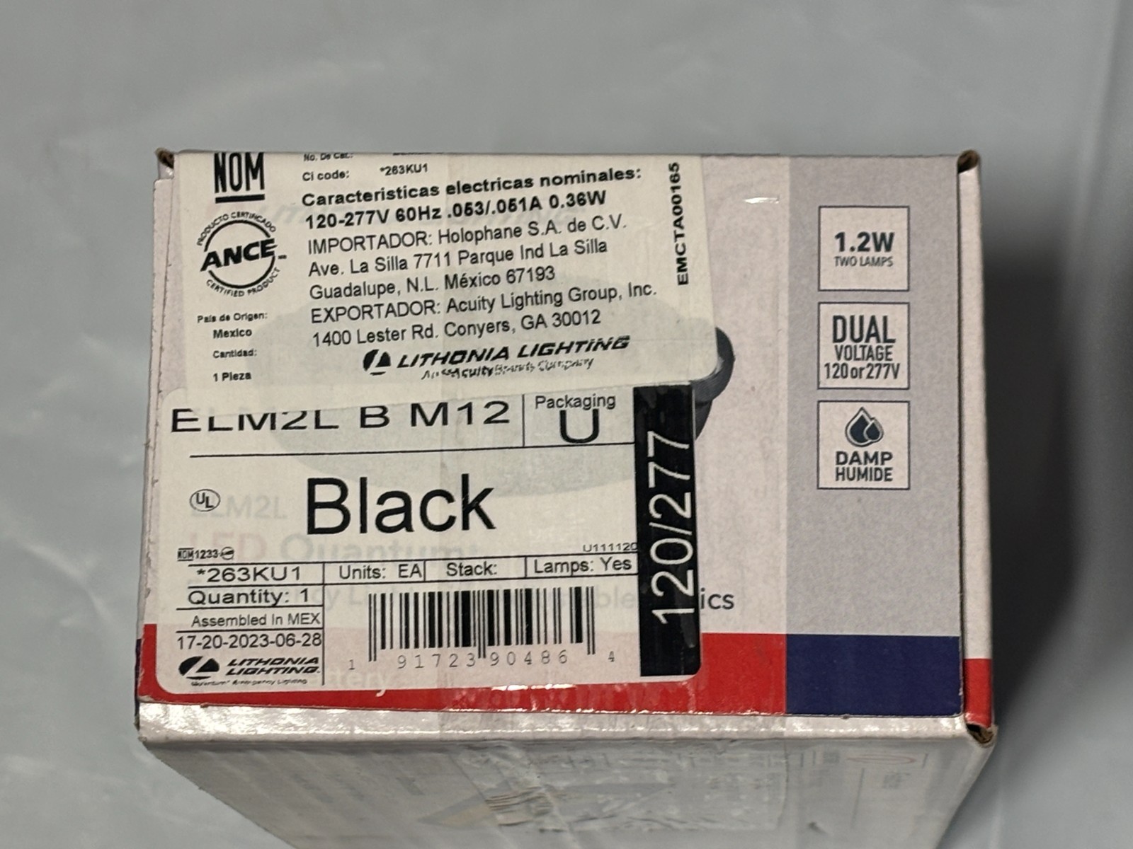 (Lot of 5) LITHONIA LIGHTING ELM2LB12 120/277-V LED Hardwire Emergency Light