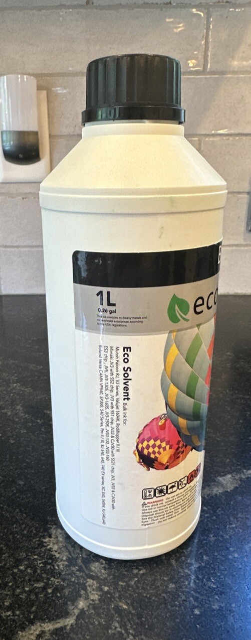 Brand New / Sealed Genuine Eco-Solvent Black Ink 1 L / 0.26 gal.