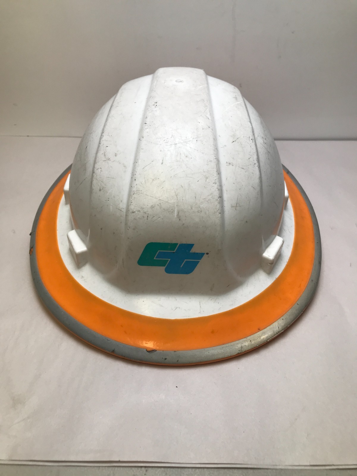 Vintage Caltrans White/Orange Omega 2 Full Brim ED Bullard Hard Hat USA