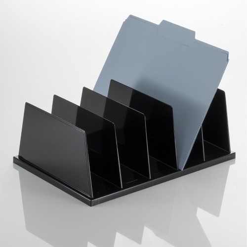 Large Sorter 5 Compartments 9 x 13 1/2 x 5 Inches Black 21222)