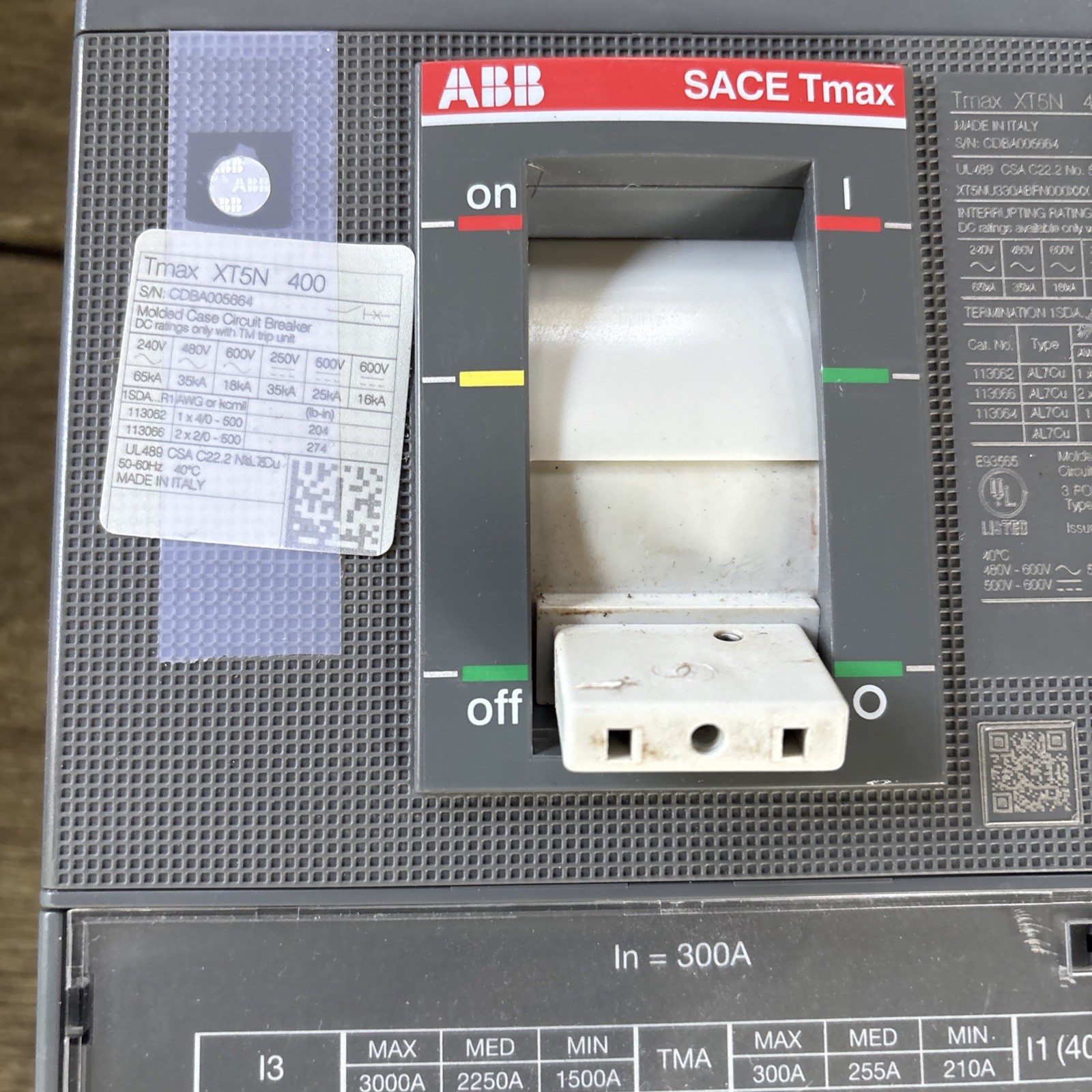 Lot Of 2 !!! ABB SACE XT5N 400 Circuit Breaker