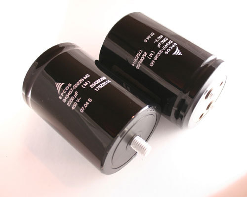 1x 2200uF 450V Large Can Electrolytic Capacitor DC 2200mfd 2,200 450VDC w/Stud