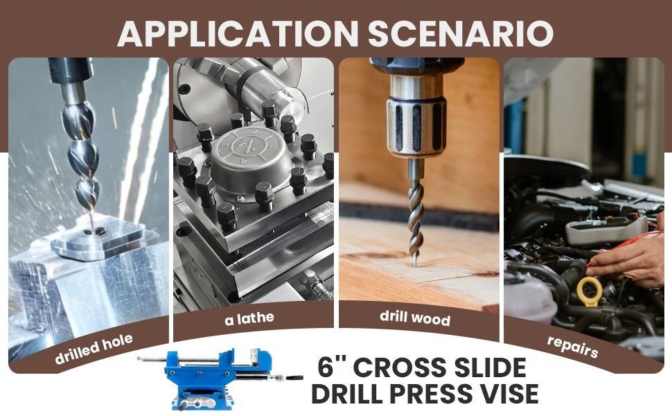 6″ 2-Way X-Y Bench Vise, Cross Slide Drill Press Vise for Milling & Woodworking