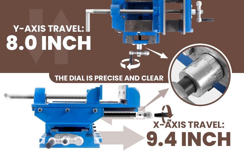 6″ 2-Way X-Y Bench Vise, Cross Slide Drill Press Vise for Milling & Woodworking