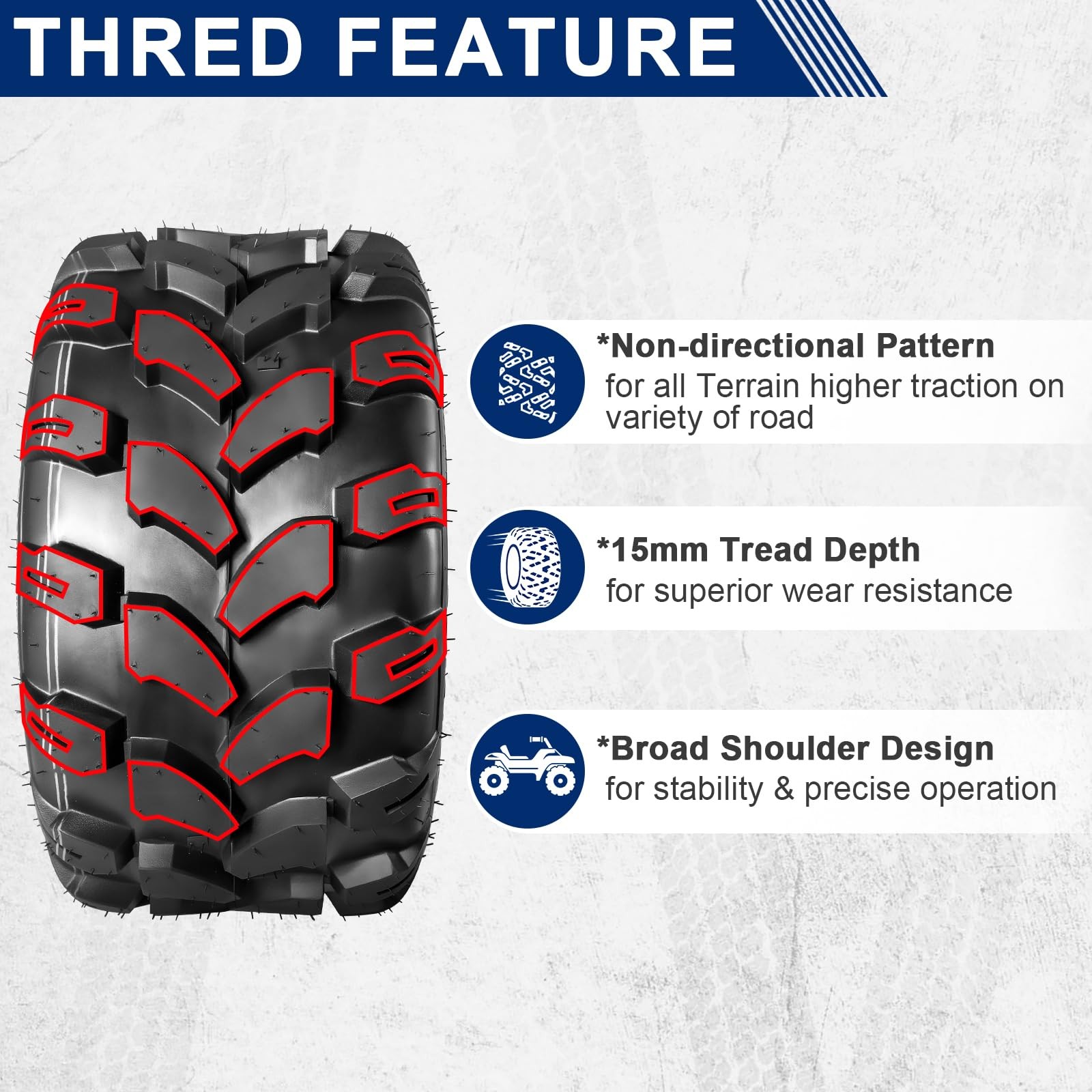 18×9.5-8 Lawn Mower Tire ATV UTV Tractor Turf Golf Cart Knobby 4PR P311 Set of 4