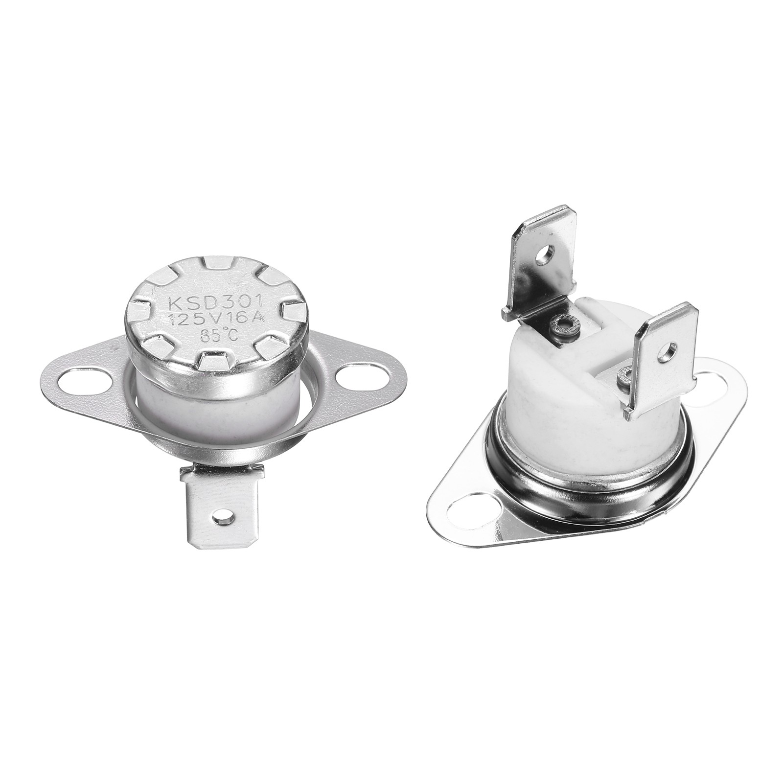 2Pcs KSD301 Thermostat 85°C/185°F 16A Normally Closed N.C Switch, Ceramic
