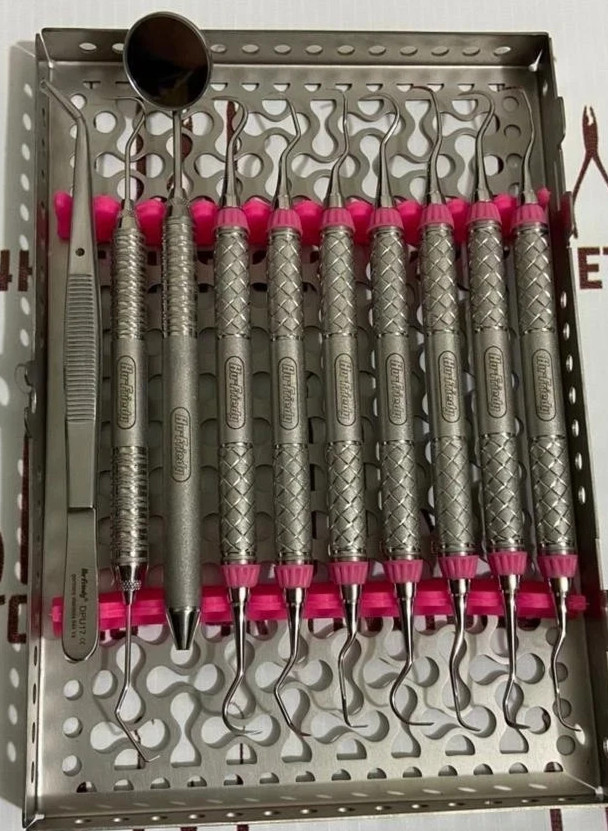 Hu Friedy Dental Hygiene Instruments Set of 10 PCS With Sterlization Cassette