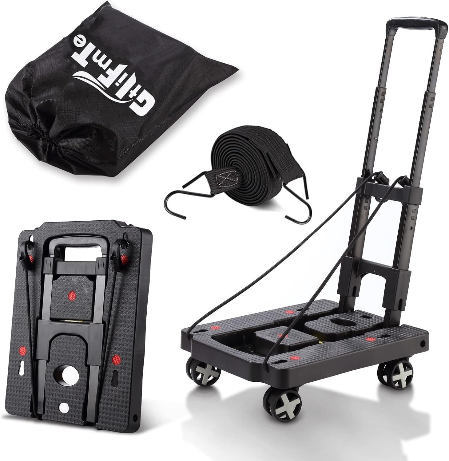 Folding Hand Truck Aluminum 300lb Capacity Lightweight Portable Utility