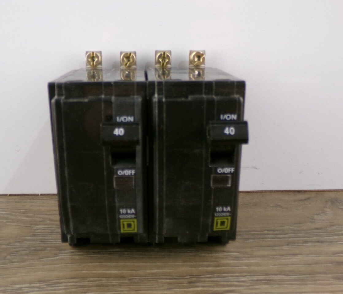 New Square D 2 Pole Circuit Breaker 40 A, 120/240 VAC Pack of 2 S2