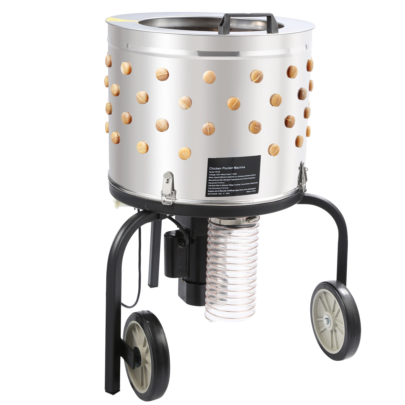 VEVOR Chicken Plucker Machine Feather Plucker Stainless Steel Drum 280RPM Motor