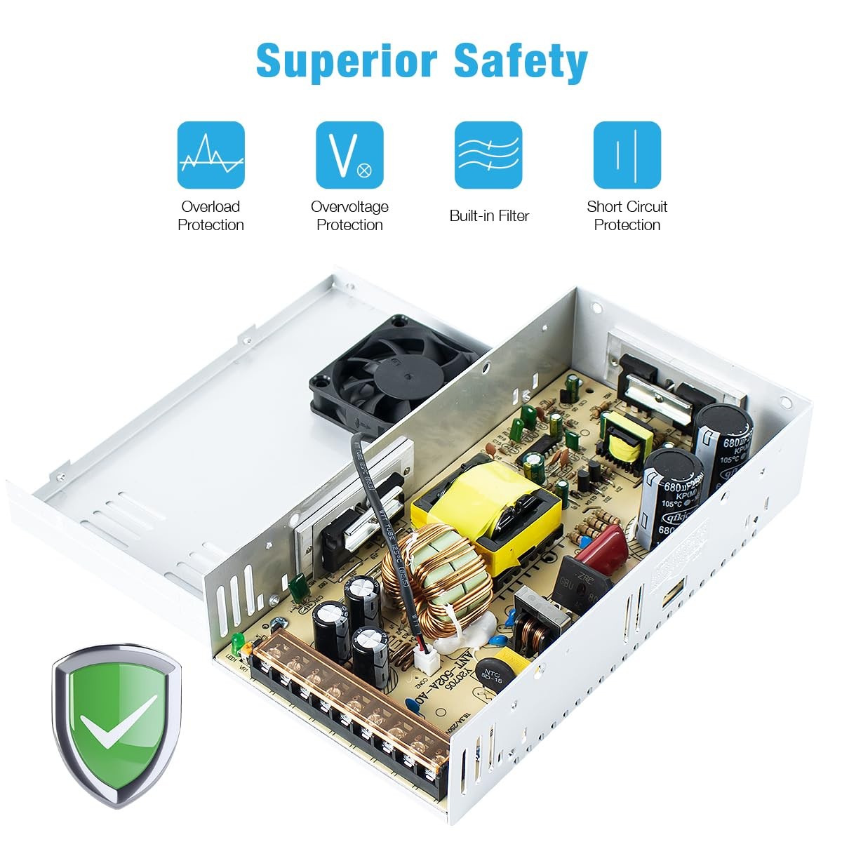 Ac 110v/220v To Dc 12v 30a 360w Universal Regulated Switching Power Supply Trans