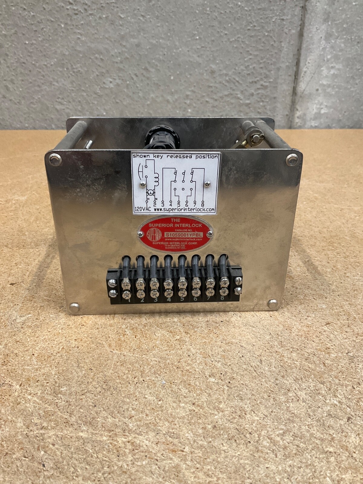Superior Interlock S1059001YPBL Electrically Held Actuated Locking 120VAC