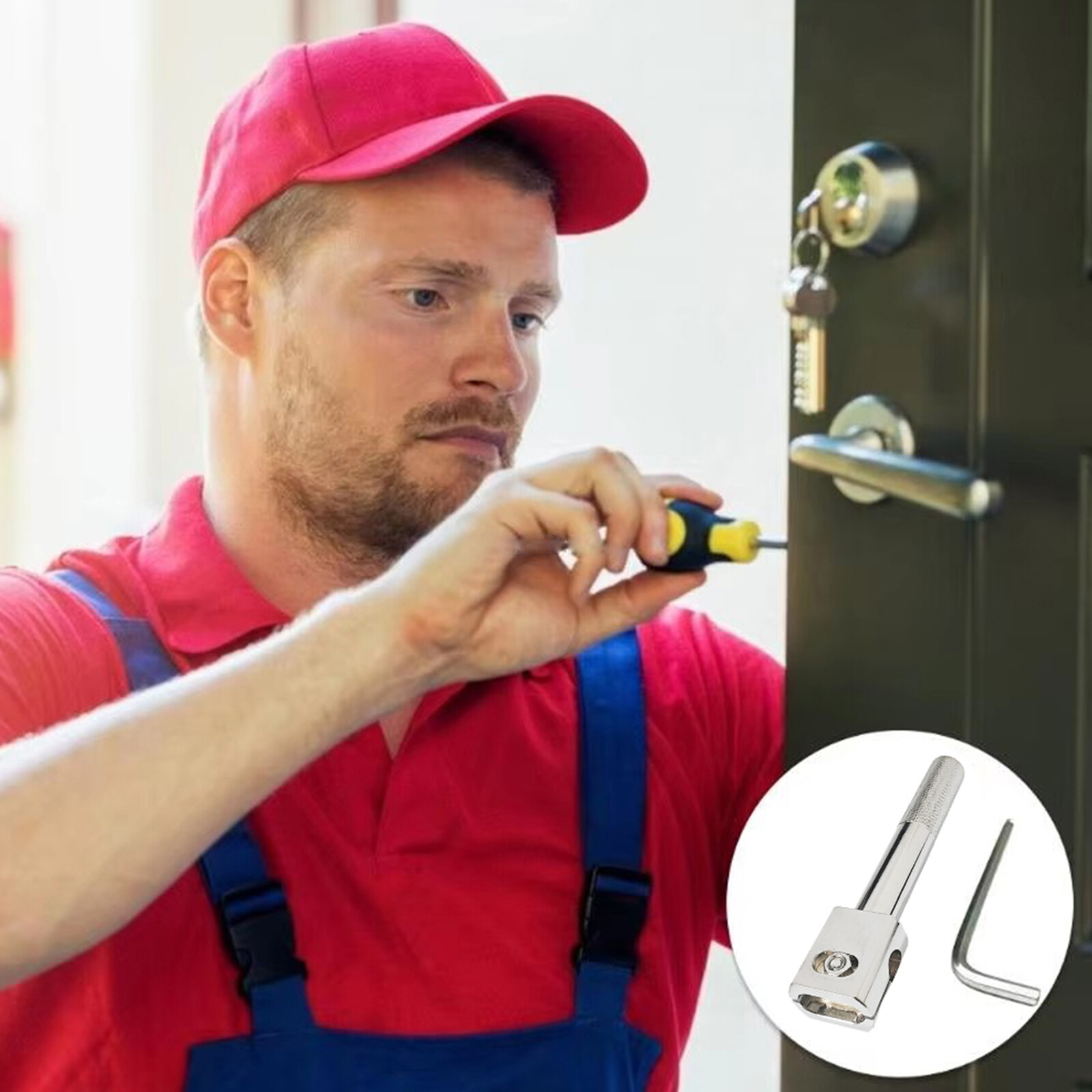1x Puller Tool with Wrench AB Lock Cylinder Puller Tool Locksmith Repair Tools